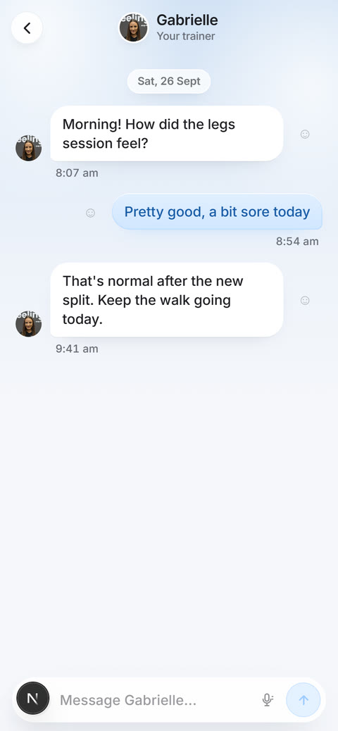 Trainer chat before
