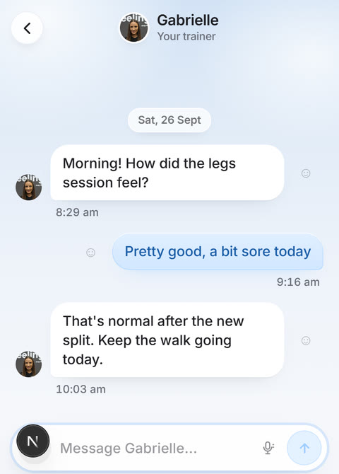 Trainer chat, keyboard up after
