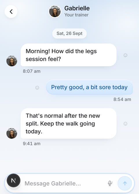 Trainer chat, keyboard up before
