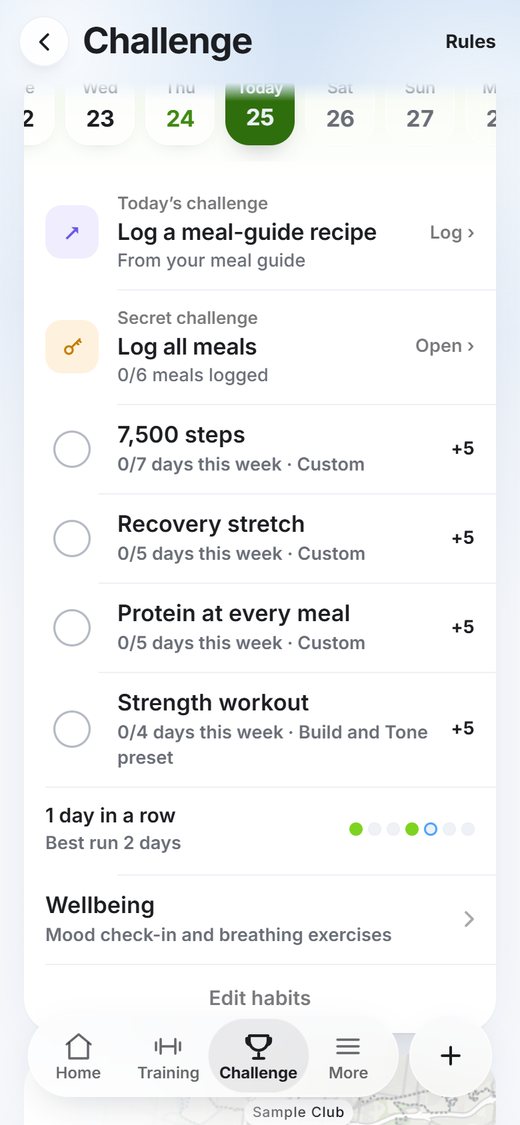 Steps in Challenge habits