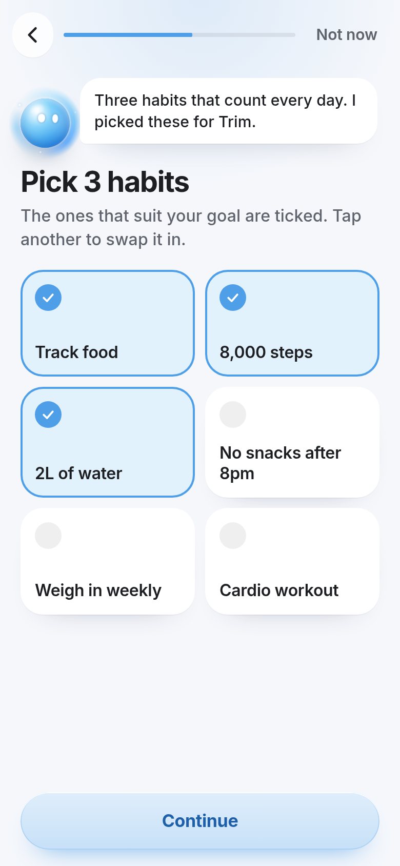 Pick 3 habits