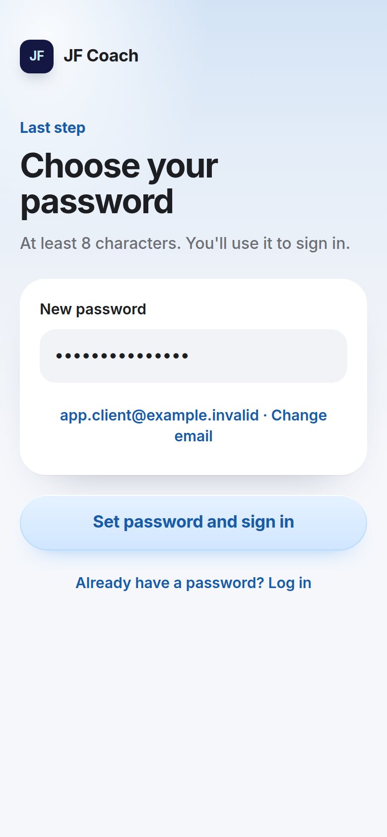 Choose your password