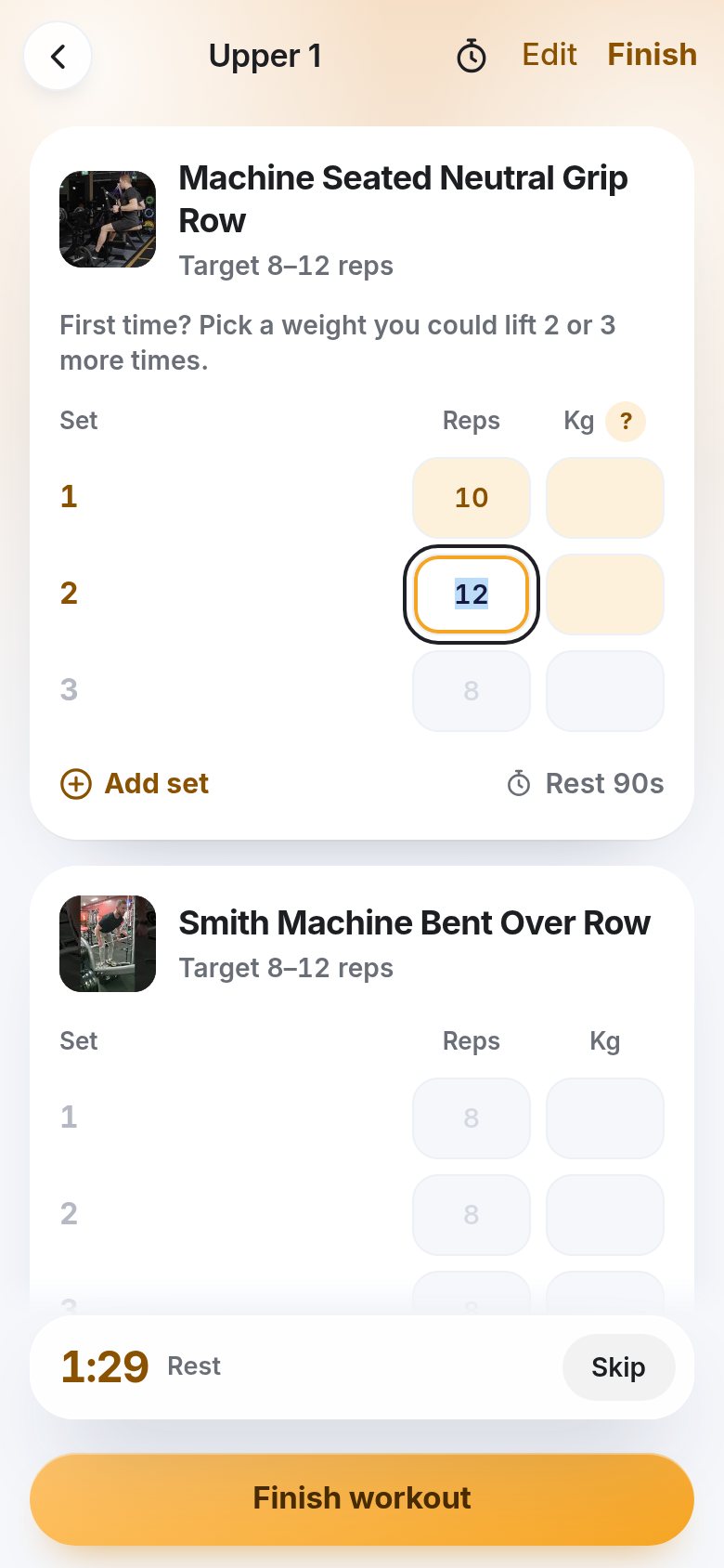Workout logger