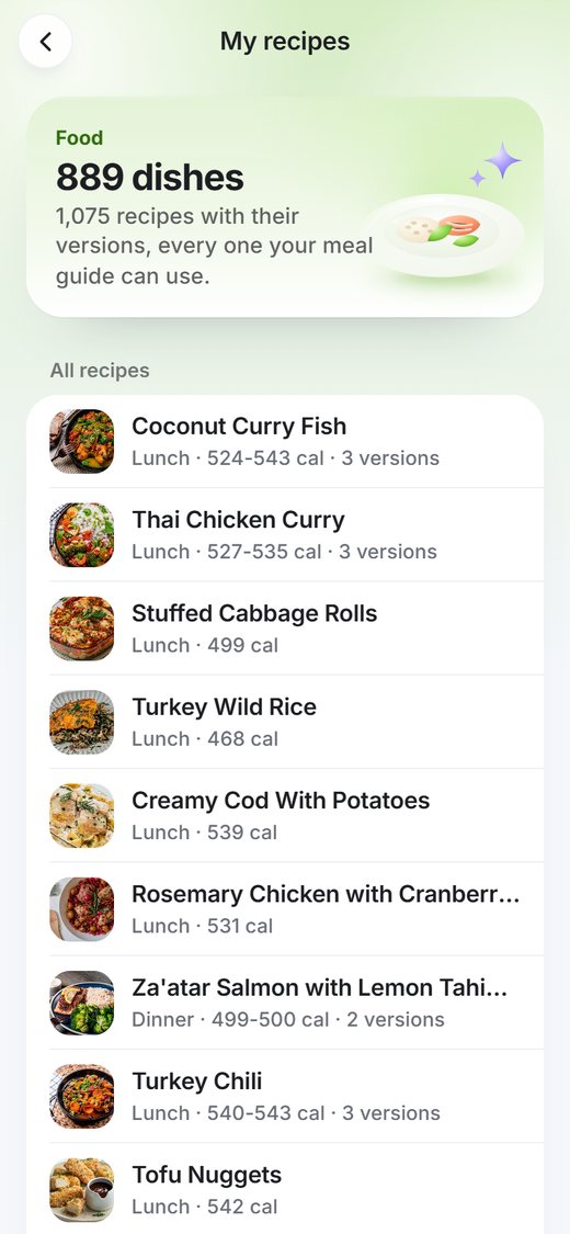 My recipes, folded