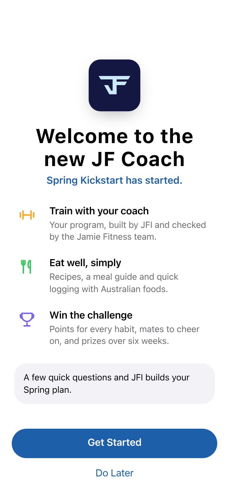Welcome to the new JF Coach, new entrant